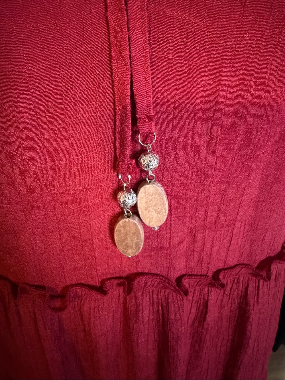 Tiered Ruffle Midi Dress in Rust - Picture 5 of 6